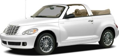 Convertible car with white body and chrome multi-spoke wheels