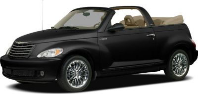Black convertible with retro styling and chrome wheels