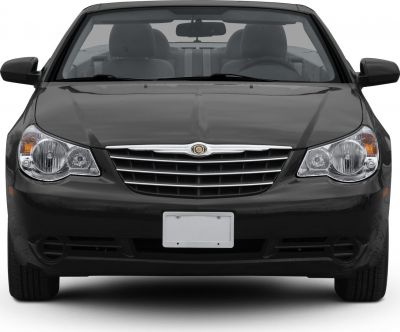 Front view showing grille, headlights, and convertible interior