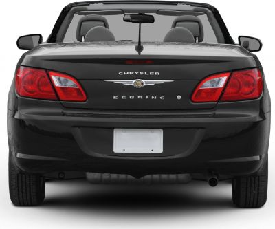 Rear view of convertible with tail lights and open roof