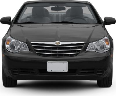 Front view of convertible with grille and headlights