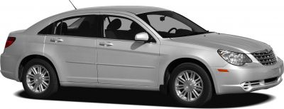 Sedan side profile with front grille and multi-spoke alloy wheels