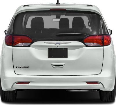 Rear view with tail lights, emblem, rear window, and wiper