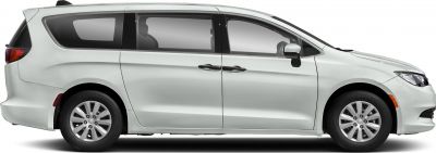 Modern minivan with sliding rear doors and large windows