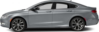 Side profile of a sleek sedan with alloy wheels and tinted windows