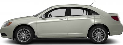 Side profile of a sedan with silver alloy wheels and streamlined body