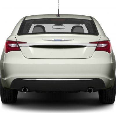 Rear view with tail lights and dual exhaust tips