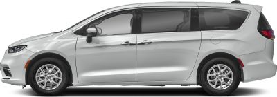 Side profile of minivan with sliding door and alloy wheels