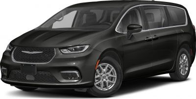 Front grille and side door design of modern minivan.