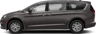 Side profile and alloy wheels of minivan