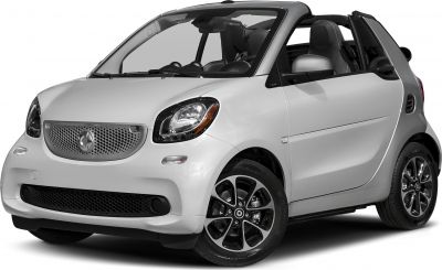 Compact two-seater convertible with open roof and modern design