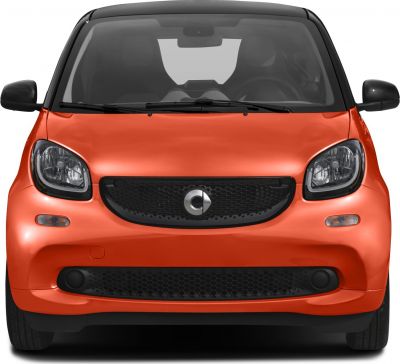 Compact front view with distinct headlights and black grille.