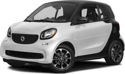 Compact Smart Fortwo III coupe with dual-tone body and modern front design