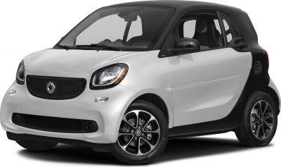 Compact city car front and side view with distinctive alloy wheels