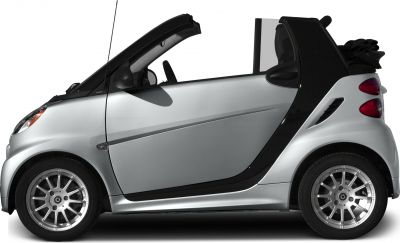 Compact convertible with retractable roof and alloy wheels.