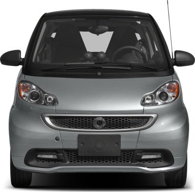 Compact front view with distinctive grille and headlights