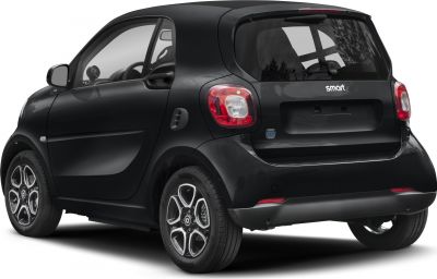 Rear view of compact hatchback with distinctive taillights and modern alloy wheels