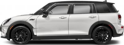 Side view of compact wagon with black alloy wheels and two-tone exterior
