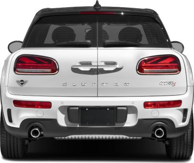 Split tailgate rear with Union Jack taillights and dual exhaust pipes