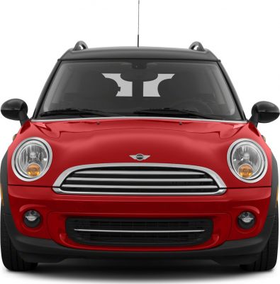 Front view with round headlights and chrome grille