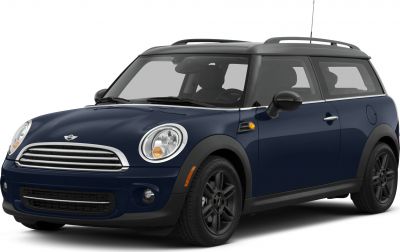 Front and side view of a compact wagon with round headlights and a distinctive front grille