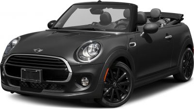 Open roof convertible with black alloy wheels and front grille
