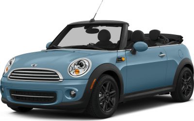 Soft top convertible with round headlights and compact design