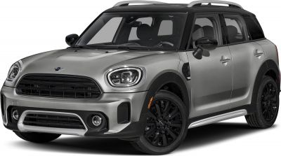 Front view with LED headlights, black roof rails, and black wheels
