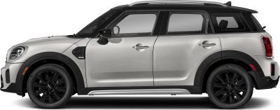 Side profile of compact SUV with black wheels and contrasting roof