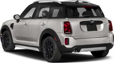 Rear rear three-quarter view of an SUV with black roof rails and unique taillights