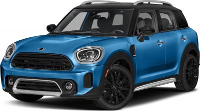 Blue SUV with black roof, black wheels, and LED headlights