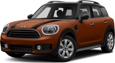Front side view with black racing stripes and sporty details