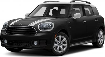 Front side view with distinctive grille and roof rails