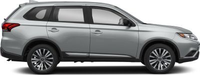 Side profile of a silver SUV with alloy wheels.