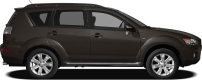 Side profile of an SUV showing doors, alloy wheels, roof rails, and V6 badge