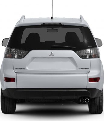Rear view with LED tail lights and dual exhaust pipes