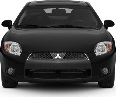 Close-up front view with headlights and mesh grille