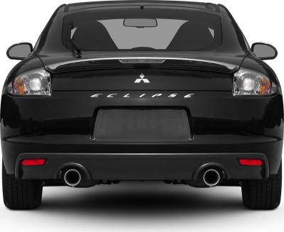 Rear view showing dual exhausts, sporty taillights, and rear wiper