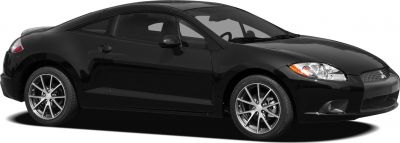 Black coupe with sleek side profile and alloy wheels