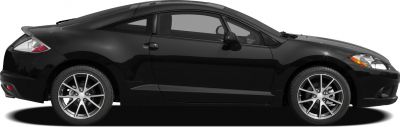 Side profile of sleek sporty coupe with alloy wheels