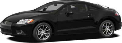 Black two-door coupe with alloy wheels side profile