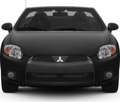 Front view of a convertible showing headlights, grille, and windshield