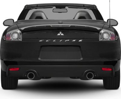 Rear view of convertible with dual exhausts and tail lights