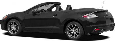 Black sporty convertible with alloy wheels and open roof