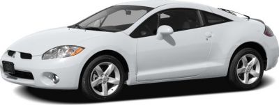 White sports coupe front and side profile with five-spoke alloy wheels