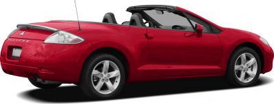 Convertible sports coupe with rear spoiler and alloy wheels
