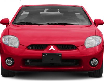 Distinctive front grille, headlights, and fog lights of a sporty convertible