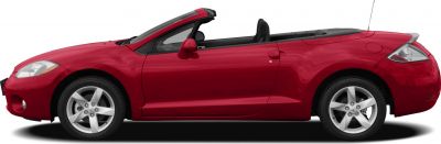 Red convertible sports coupe side view with alloy wheels