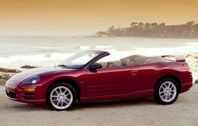 Red convertible sports car with alloy wheels and open roof