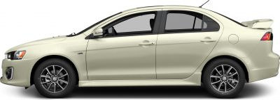 Side profile of a sporty sedan with rear spoiler and distinct alloy wheels